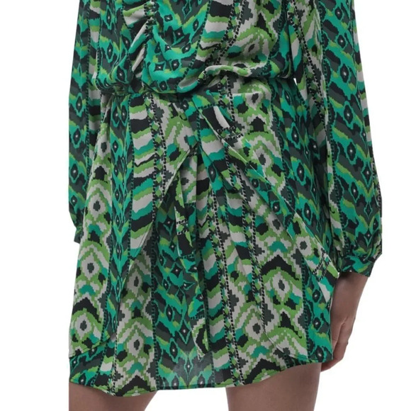 ZARA | Black and Green | PRINTED SHORT DRESS - Picture 8 of 11
